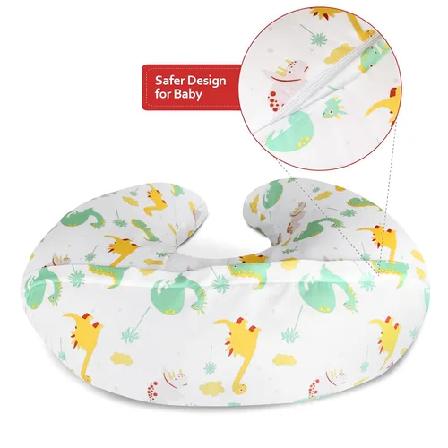 Vista 3 de Funda de almohada de lactancia de dinosaurio para bebé, se adapta perfectamente a almohadas de lactancia Boppy, fundas de almohada de lactancia