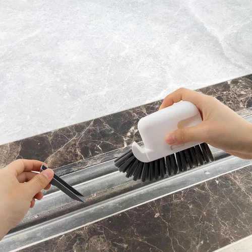 Vista 2 de Crevice Cleaning Brush, 3 in 1 Hand-held Groove Gap Cleaning Brush Tools, Window or Sliding Door Track Cleaner for Window Track, Shower, Kitchen