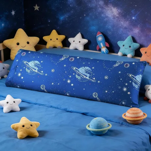 Vista 10 de MAG Juego de 2 fundas de almohada estándar blancas y negras, 20 x 26 pulgadas, fundas de almohada para niños, niños, adolescentes. Galaxy