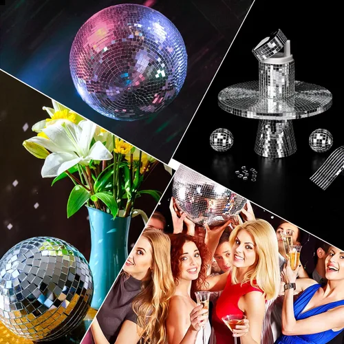 Vista 3 de LONGKING 2364 azulejos de espejo autoadhesivos, calcomanías de espejo cuadradas, azulejos de mosaico, decoración de manualidades de vidrio, azulejos