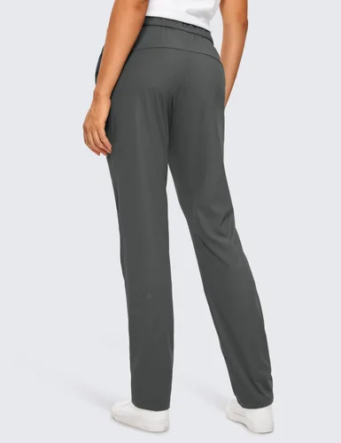Vista 2 de Pantalón largo CRZ YOGA para mujer, elástico, con cordón, pantalón de deporte con bolsillos
