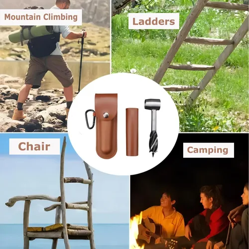 Vista 5 de Bushcraft Gear - Llave de taladro de mano para Bushcraft, taladro de mano escocés, taladro de ojo escocés, taladro manual, clavija de taladro