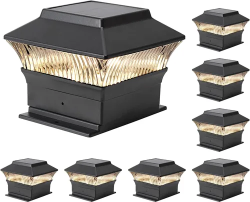 Vista 10 de Luces solares modernas para tapa de poste #2 (se adapta al poste de 4 x 4, nominal 5 x 5), 50 lúmenes con tres opciones de temperatura de color, luz
