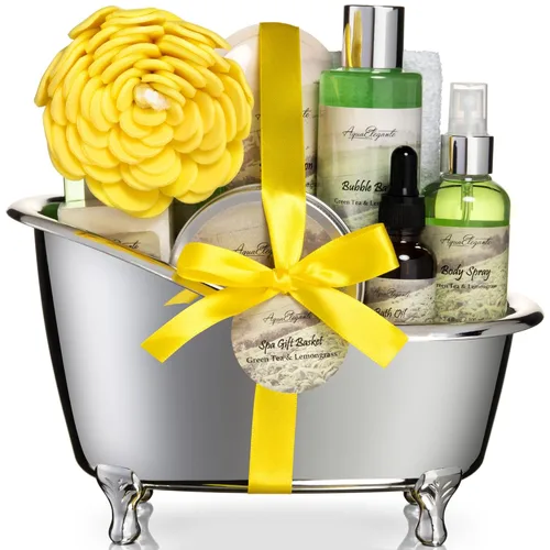 Vista 11 de Canastas de regalo de spa para mujeres - Set de baño de lujo con coco y vainilla - Kit de spa incluye lavado corporal, baño de burbujas, loción