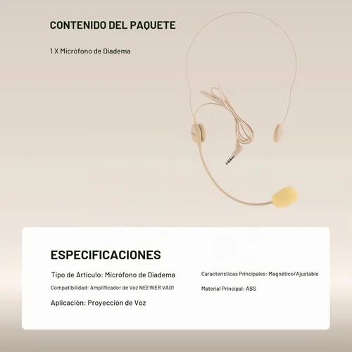 Vista 7 de NEEWER Auriculares de micrófono, pista mono para amplificador de voz con cable, conector TRS estándar de 0.138 in para profesores, entrenadores