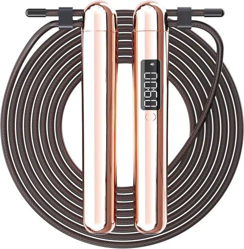 Vista 10 de ACHDOFITS Smart Jump Rope Accurate Calorie Tracking & 4 Training Modes Adjustable Steel Wire Rope Built-in High-Speed Bearings Type-C