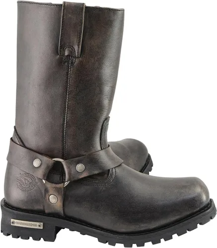 Vista 8 de Milwaukee Leather MBM9005 - Botas de motocicleta con arnés de punta cuadrada clásica de 11 pulgadas para hombre