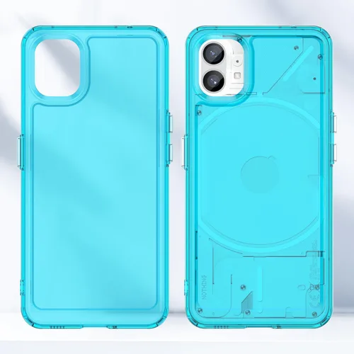 Vista 3 de Funda transparente para Nothing Phone 1, TPU suave a prueba de golpes, transparente a prueba de golpes, color azul