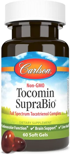 Vista 5 de Carlson - Tocomin SupraBio, Complejo Tocotrienol Bio-Mejorado, Apoya el Cerebro Saludable y el Sistema Cardiovascular, 60 geles blandos