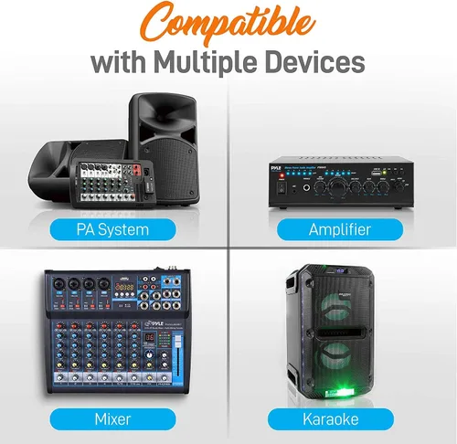 Vista 2 de PYLE Sistema de micrófono inalámbrico UHF compacto - Juego de receptor de micrófono digital de escritorio profesional de 1 canal con transmisor