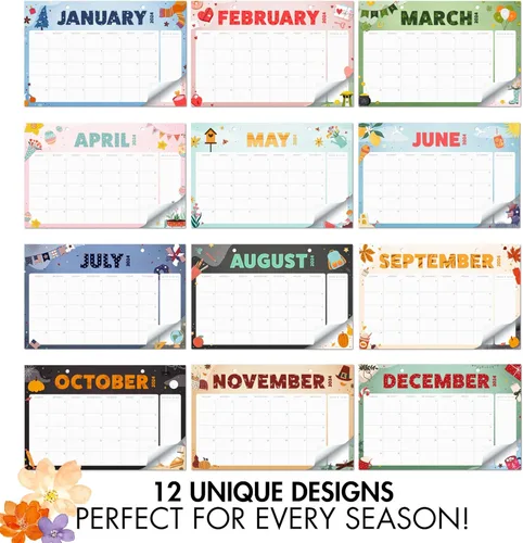 Vista 7 de Aesthetic Seasonal Desk Calendar 2024-2025 - Runs From January 2024 Until July 2025 - The Perfect Desktop/Wall Calendar 17x11" for Easy Organizing