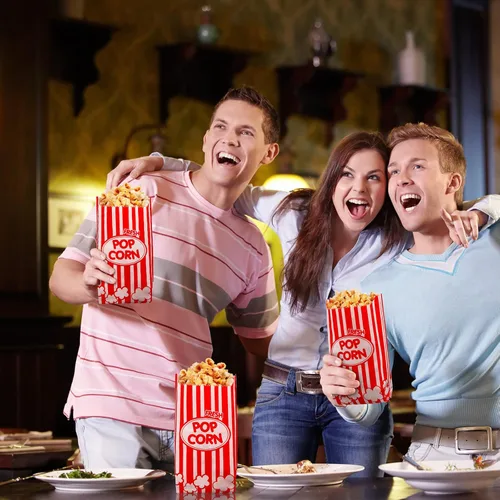 Vista 6 de Potchen 300 bolsas de palomitas de maíz, bolsas de papel a granel, bolsas de palomitas de maíz, bolsas de palomitas de maíz, contenedor desechable