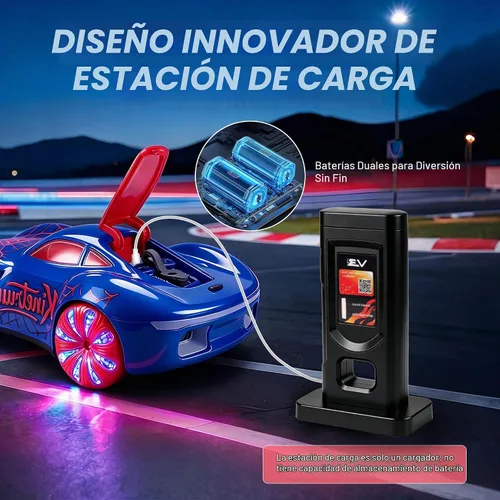 Vista 3 de Coche de acrobacias RC con detección de gestos, auto de control remoto 4WD 1-azul