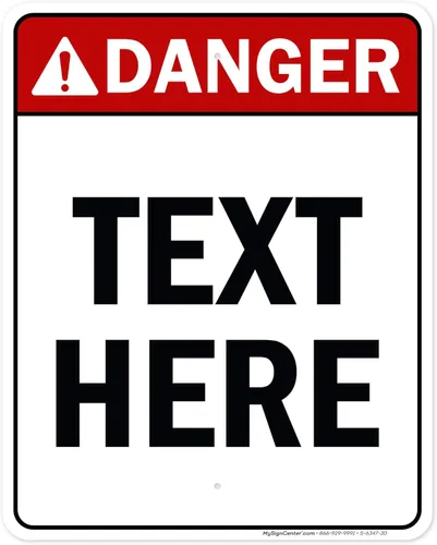 Vista 2 de Letrero de precaución personalizado, letrero ANSI, compatible con Osha, 7 x 10 pulgadas, libre de óxido, aluminio 040, resistente a la decoloración