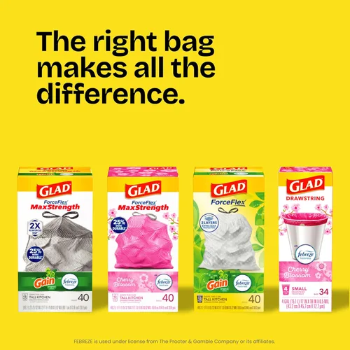 Vista 7 de Glad ForceFlex - Bolsas de basura con cordón para cocina, 13 galones, Gain Lavender, 80 unidades (el paquete puede variar)