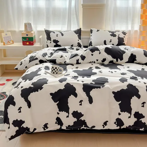 Vista 13 de LIWHENHAO Juego de funda de edredón a rayas arcoíris tamaño individual 100% algodón ropa de cama colorida azul rojo negro rayas de grafiti sobre