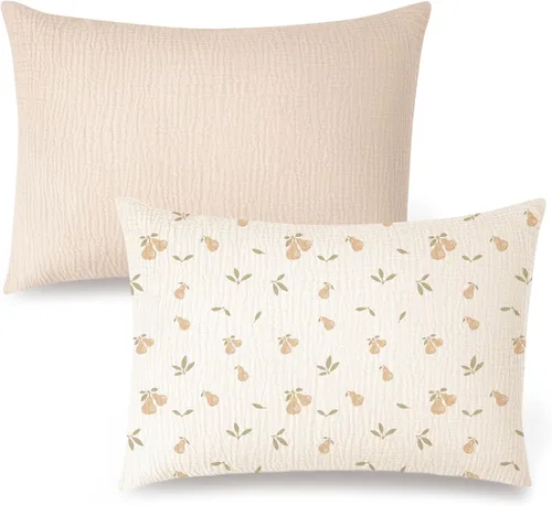 Vista 20 de Konssy Funda de almohada de muselina para almohada de 13 x 18 pulgadas, paquete de 2 fundas de almohada de algodón suave y transpirable para niños