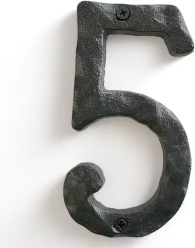 Vista 27 de NACH JS-RN4-0 números rústicos de casa de hierro fundido, 4 pulgadas, negro