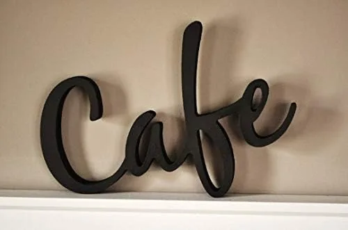 Café 3D Word Art Recorte de madera 8 x 11.5