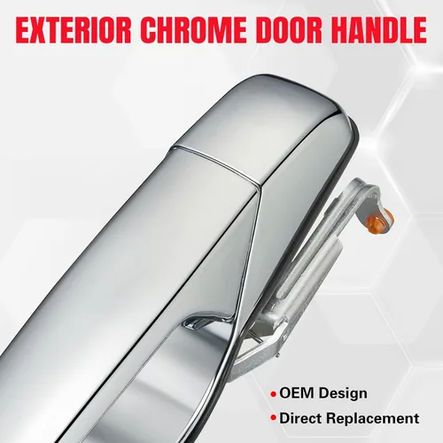 Vista 4 de 22738726 Manija exterior cromada para puerta trasera derecha del pasajero, compatible con Cadillac Escalade, compatible con Chevy Avalanche