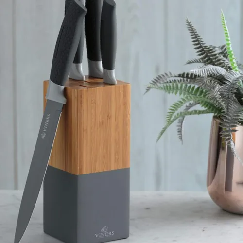 Vista 3 de Viners Horizon - Juego de bloques de cuchillos (6 piezas), color gris