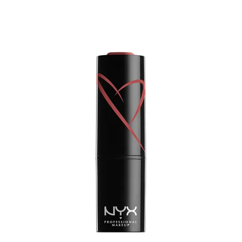 Vista 11 de NYX PROFESSIONAL MAKEUP Lápiz labial satinado Shout Loud, infundido con manteca de karité - Objetivos de esposa (Azul Rojo)