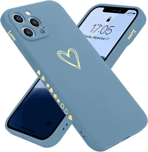 Vista 8 de Teageo Funda compatible con iPhone 12 de 6.1 pulgadas para mujeres y niñas, bonito corazón de amor de lujo