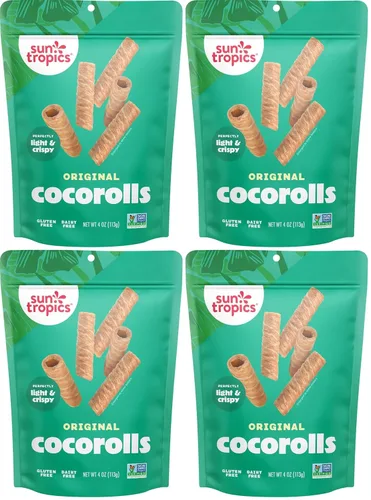 Vista 10 de Sun Tropics, Coco Rolls Original, (paquete de 1) 4 onzas