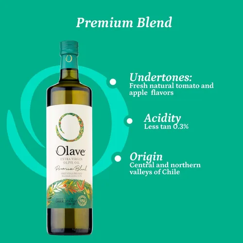 Vista 4 de Olave - Aceite de oliva chileno virgen extra Mezcla premium - Primera prensa en frío, 16.9 fl oz (16.9 fl oz)