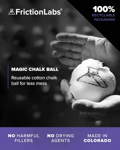 Vista 2 de Friction Labs Gym Chalk – Magic Ball, PRO Ball (Chalk Bag Sock) Non-Toxic Climbing Chalk for Bouldering, Gymnastics & More