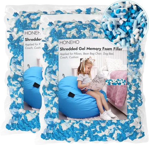 Vista 21 de Relleno de Espuma Viscoelástica Triturada de 5 Libras para Puf, Partículas de Gel Añadidas Cómodo y Suave, Muy Adecuado para Rellenar Pufs