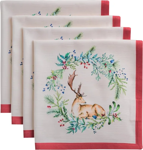 Vista 63 de Maison d' Hermine Juego de 4 servilletas de tela 100% algodón, suaves y duraderas, servilletas cuadradas reutilizables para uso diario, lavables
