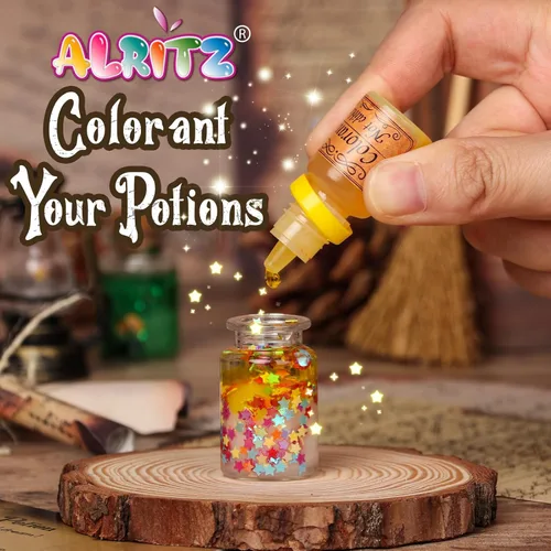 Vista 4 de Alritz Kits de Pociones Misteriosas para Niños, 20 Botellas de Poción de Bruja de Mezcla Mágica, Adornos de Decoraciones Alegres de Calabaza