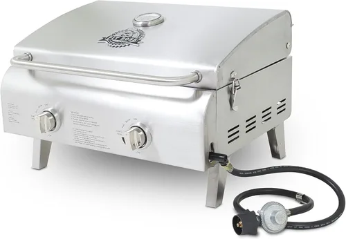 Vista 5 de Parrilla Pit Boss con 2 hornillas portátil LP de acero inoxidable, Acero inoxidable