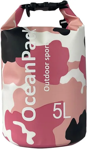 Vista 12 de Bolsa seca impermeable de 5L/10L/20L para hombres, material de PVC, diseño de camuflaje, correas de hombro simples/dobles para kayak, natación