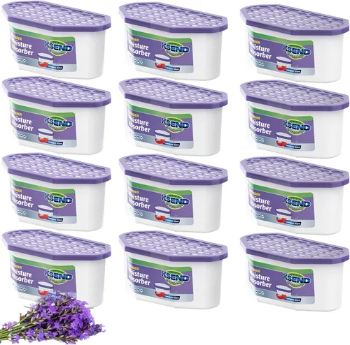 Vista 15 de Ksend Absorbentes de humedad, paquete de 12, deshumidificador compacto para armario, cajas absorbentes de humedad eficientes, absorbente de humedad