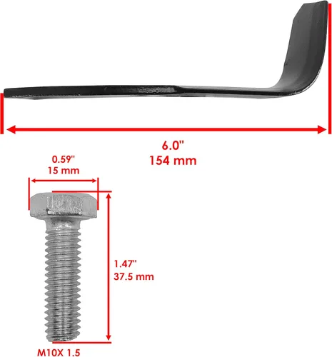 Vista 2 de Caltric 370-360 1901118 1901118 1901118A - Juego de dientes compatible con Stens compatible con Troy Bilt