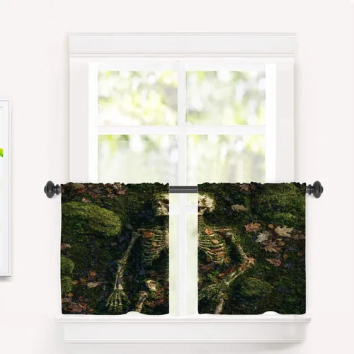 Vista 68 de Maritime Ocean Cafe Curtains,Anchors Nautical Art Blackout Tier Curtain Multilayer Polyester Short Kitchen Drapes 2 Pack 26X24 Inches