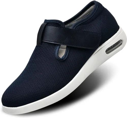 Zapatos para diabéticos de ancho ancho para mujer con cierre ajustable, ligeros, transpirables, para edema diabético, fascitis plantar, juanetes,
