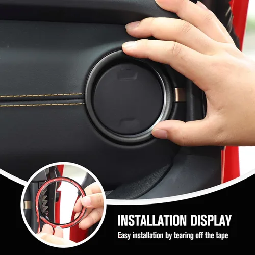 Vista 4 de JeCar Anillo de Ventilación del Aire Acondicionado del Tablero de Aleación de Aluminio Cubierta de Moldura de Salida de AC Accesorios Interiores