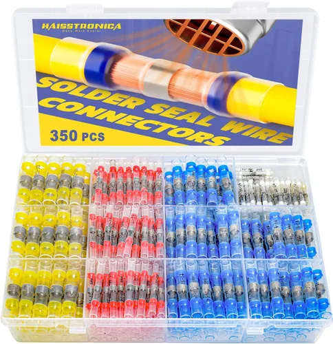 Vista 8 de 180 PCS Conectores de Cable con Sello de Soldadura - haisstronica Conectores de Cable de Soldadura Termocontraíbles - Conectores a Tope Impermeables