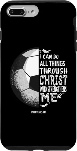 Vista 12 de Funda para iPhone 17 con versículo bíblico de fútbol Christian Sayings Philippians 4:13