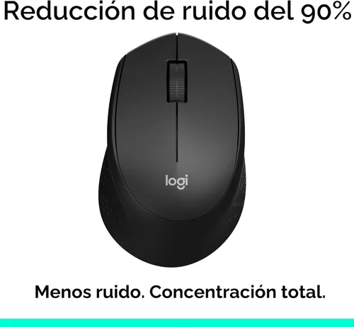 Vista 2 de Logitech M330 Silent Plus, mouse inalámbrico grande, color negro, Negro