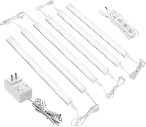 Vista 11 de ASOKO Luces LED regulables para debajo del gabinete, blanco cálido 3000 K, 3 piezas de 12 pulgadas conectables LED enchufe de iluminación