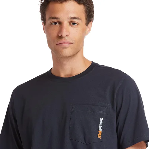 Vista 4 de Timberland PRO Camiseta de manga corta para hombre Base Plate Blended, Azul marino oscuro