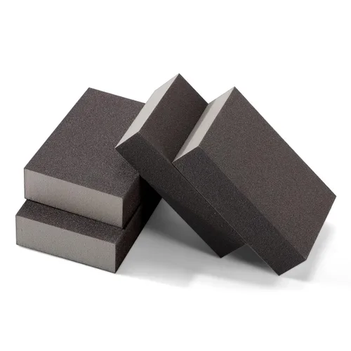 Hoja de esponja de lijado manual extra fina (grano 400), bloque de esponja abrasiva de pulido de cocina, 4 pulgadas, paquete de 4