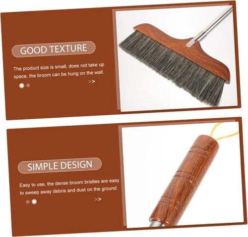 Vista 5 de Escoba reutilizable de limpieza de suelos para uso en interiores, escoba de limpieza del hogar resistente con recogedor para barrer suelos, cocina