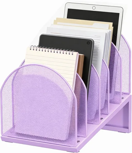 Vista 10 de gianotter Desktop File Organizer, Desk Organizer with 5 Compartments, Paper Organizer for Desk, Workspace Organizers for Office Supplies