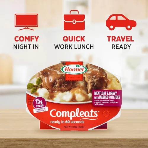 Vista 5 de HORMEL COMPLEATS Pastel de carne y salsa con puré de papas bandeja para microondas, 9 onzas (paquete de 6)