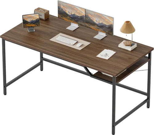 Vista 37 de Mericonia Escritorio para computadora, escritorio de juegos para espacios pequeños, mesa de estilo moderno y simple para oficina en casa, mesa